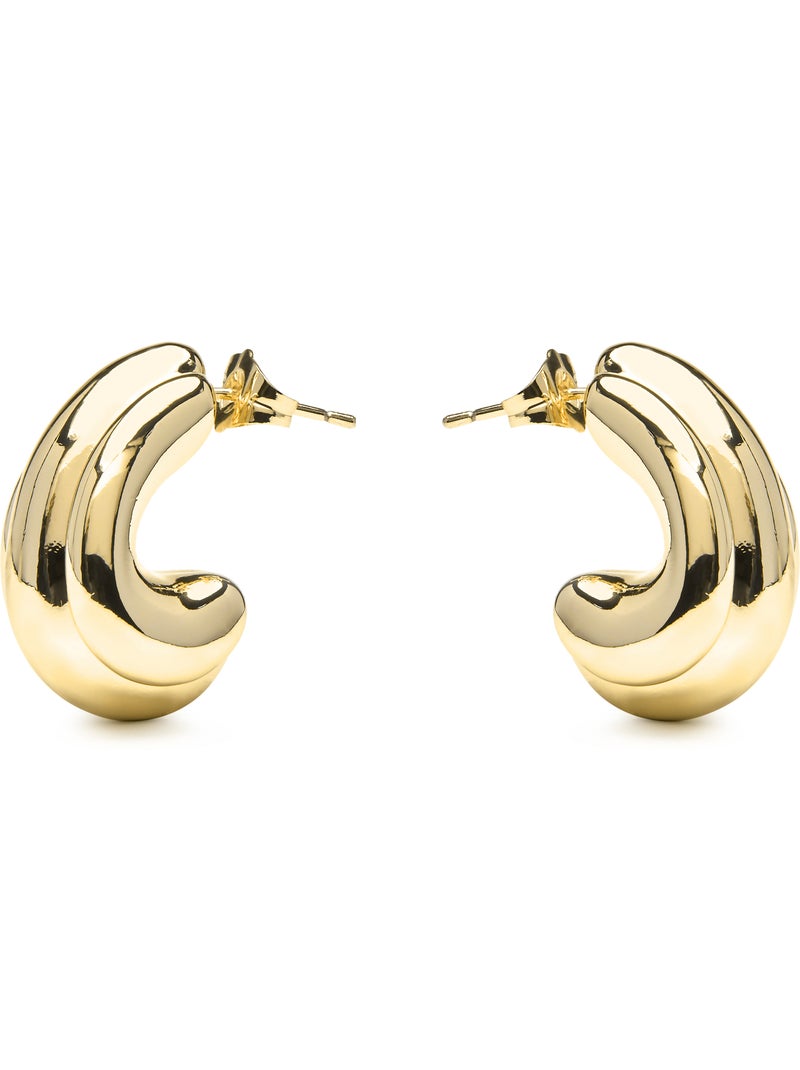 Boucles d'oreilles et plaqué or 18k - Jurfo Jaune - Kiabi