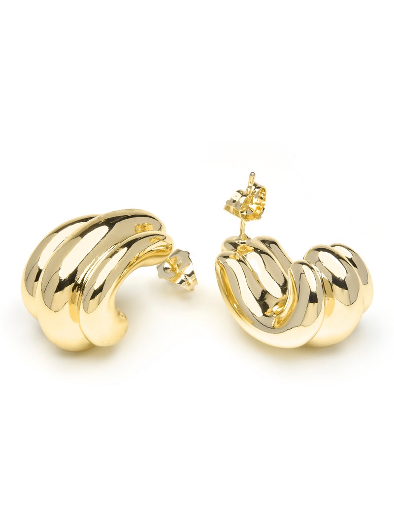 Boucles d'oreilles et plaqué or 18k - Jurfo Jaune - Kiabi