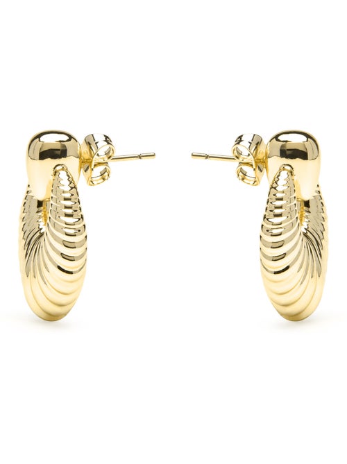 Boucles d'oreilles et plaqué or 18k - Rajba - Kiabi Boucles d'oreilles et plaqué or 18k - Rajba - Kiabi