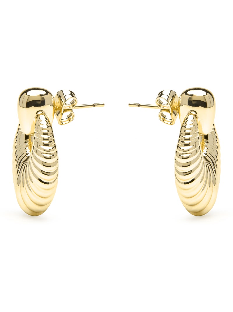 Boucles d'oreilles et plaqué or 18k - Rajba Jaune - Kiabi