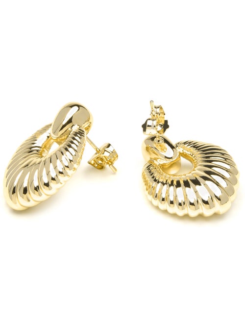 Boucles d'oreilles et plaqué or 18k - Rajba - Kiabi Boucles d'oreilles et plaqué or 18k - Rajba - Kiabi