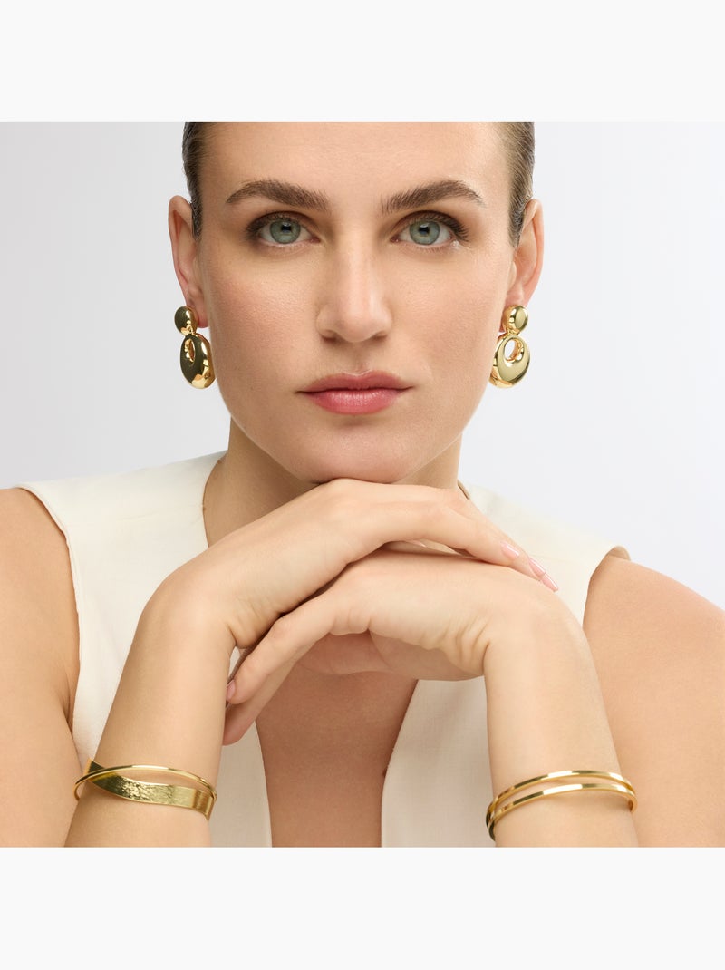 Boucles d'oreilles et plaqué or 18k - Sisma Jaune - Kiabi