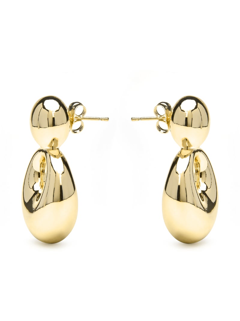 Boucles d'oreilles et plaqué or 18k - Sisma Jaune - Kiabi