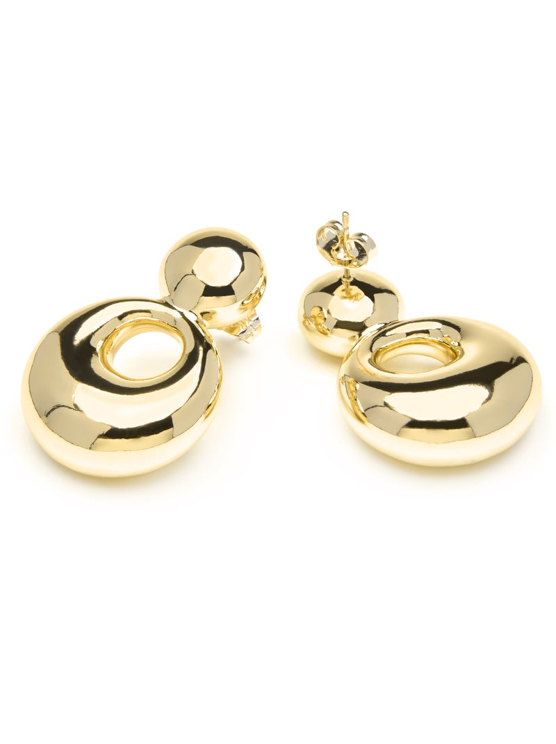 Boucles d'oreilles et plaqué or 18k - Sisma Jaune - Kiabi
