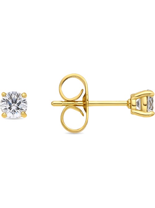 Boucles d'oreilles et plaqué or 18k avec zircon cubique brillant - Verak - Kiabi