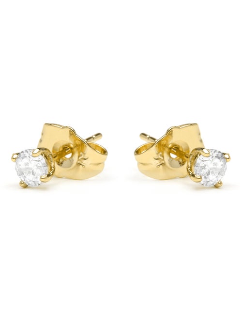 Boucles d'oreilles et plaqué or 18k avec zircon cubique brillant - Verak - Kiabi
