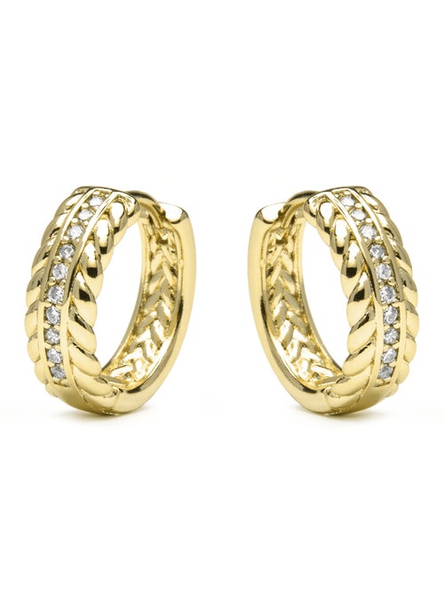 Boucles d'oreilles et plaqué or 18k et zircon cubique brillant - Diadan - Kiabi Boucles d'oreilles et plaqué or 18k et zircon cubique brillant - Diadan - Kiabi