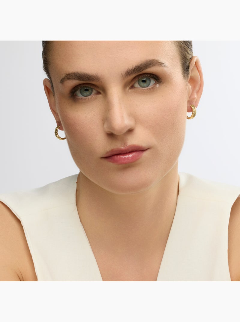 Boucles d'oreilles et plaqué or 18k et zircon cubique brillant - Diadan Blanc - Kiabi