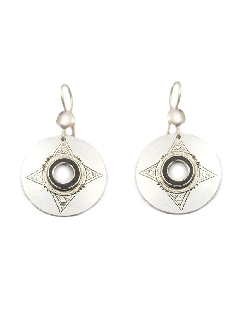 Boucles d'oreilles ethniques rondes Argenté - Kiabi