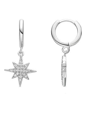 Boucles d'oreilles étoile en zirconium
