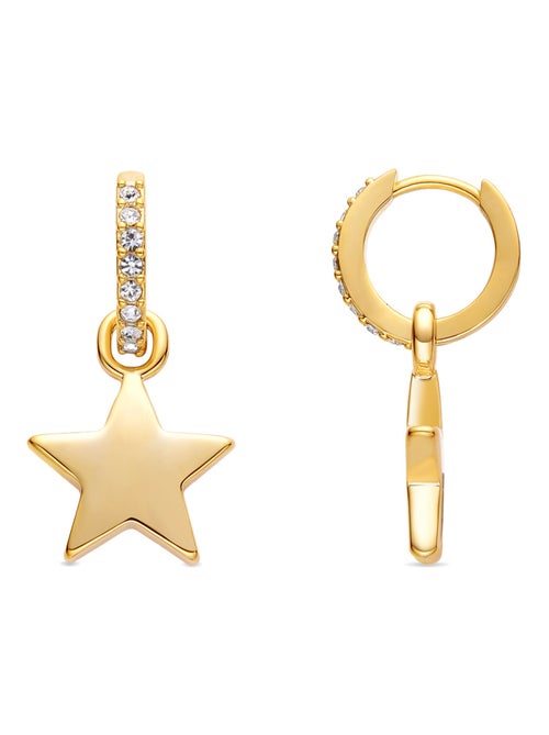 Boucles d'oreilles étoile Luxenter Finition or jaune 18 Kts - Kiabi