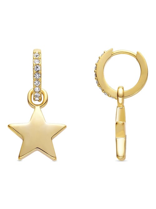 Boucles d'oreilles étoile Luxenter Finition or jaune 18 Kts - Kiabi