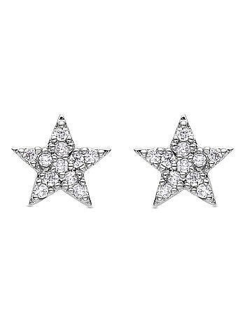 Boucles D'oreilles Puces Plaqué Or 18k Avec Zirconia Cubique - Marque Petugons, Neuves