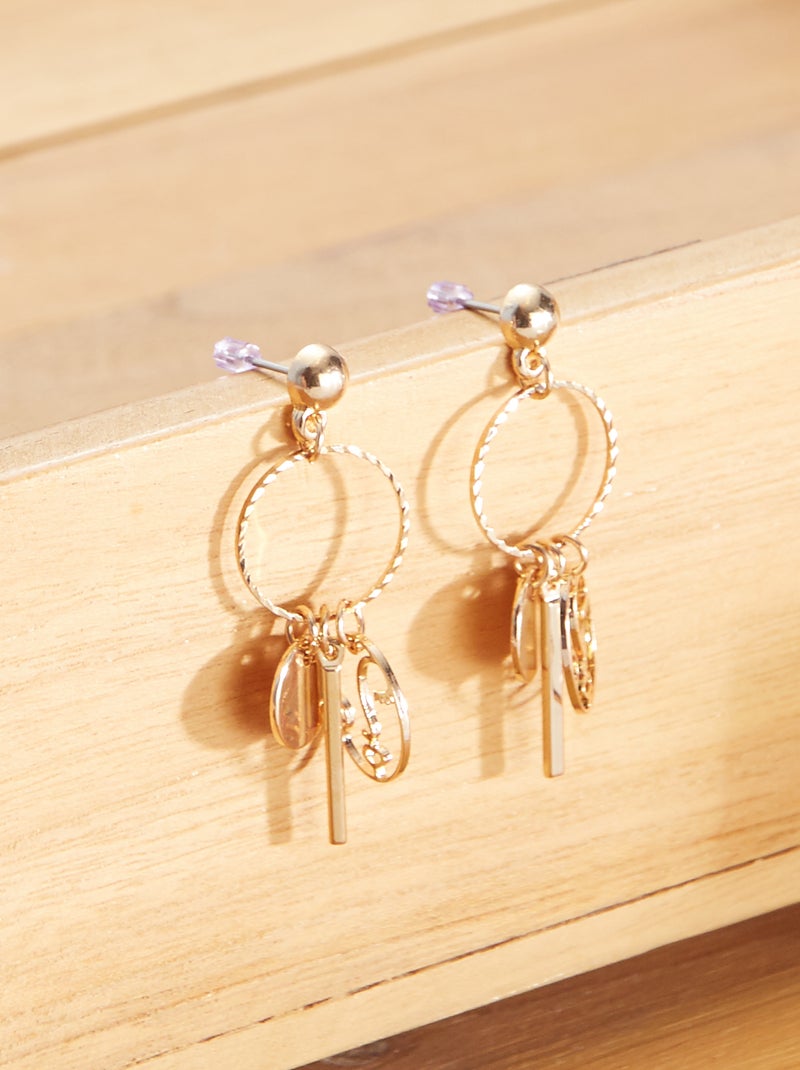 Boucles d'oreilles fantaisie Beige - Kiabi