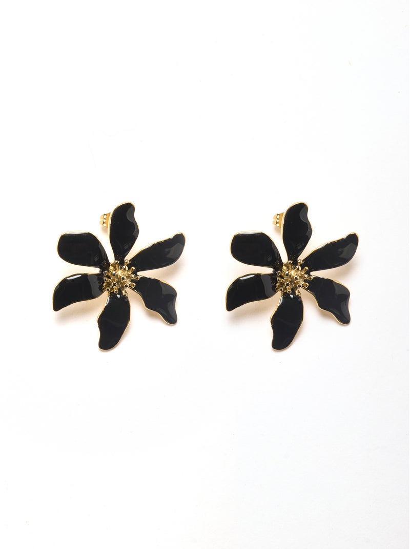 Boucles d'oreilles fleurs - DAXON Noir Noir - Kiabi