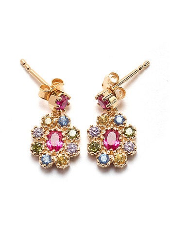Boucles d'oreilles fleurs plaqué or - DAXON