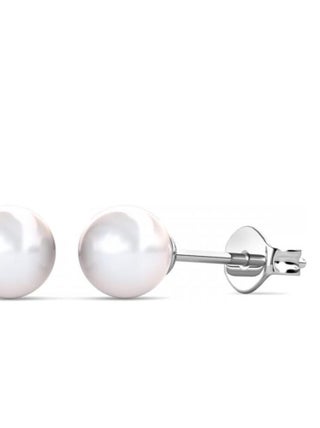 Boucles d'oreilles Full Moon Pearl - Argenté et Cristal