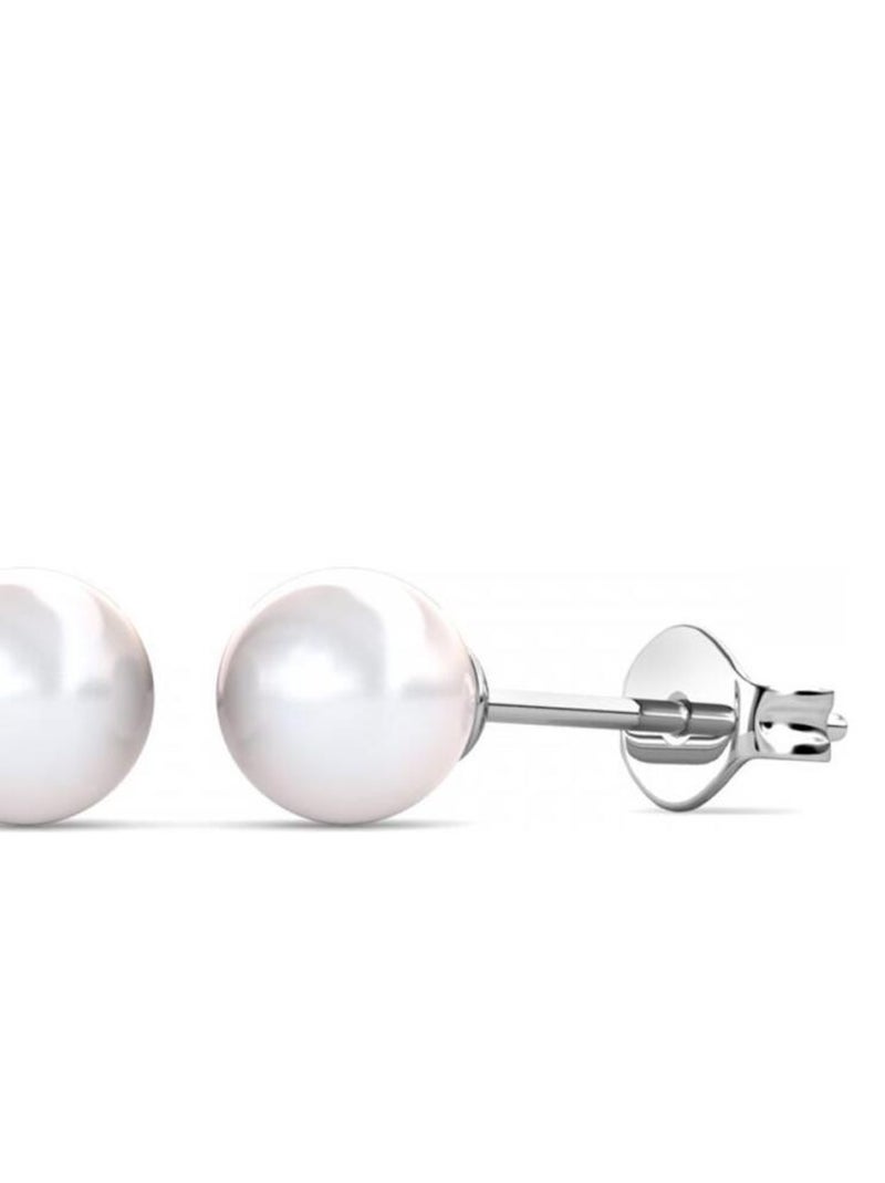 Boucles d'oreilles Full Moon Pearl - Argenté et Cristal Argent - Kiabi