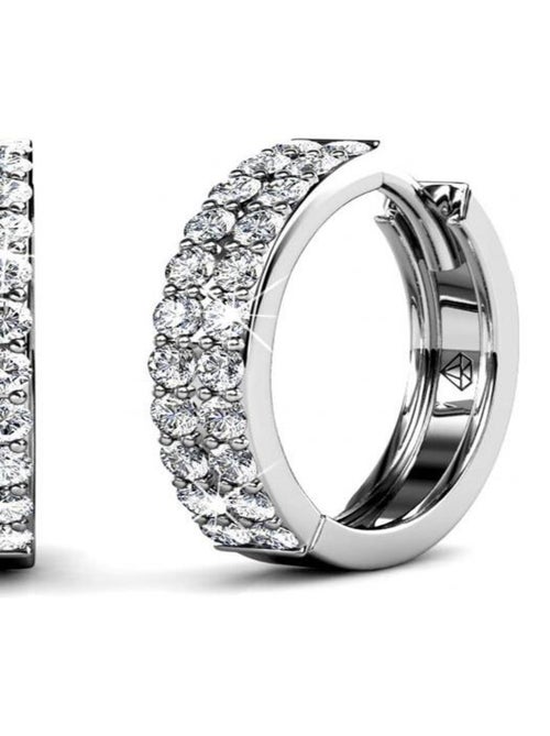 Boucles d'oreilles Glamour - Argenté et Cristal - Kiabi