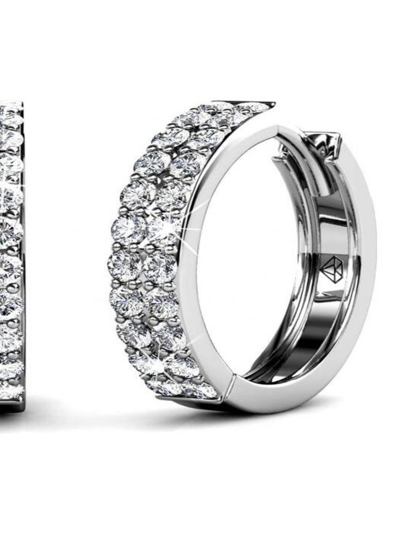 Boucles d'oreilles Glamour - Argenté et Cristal Argent - Kiabi