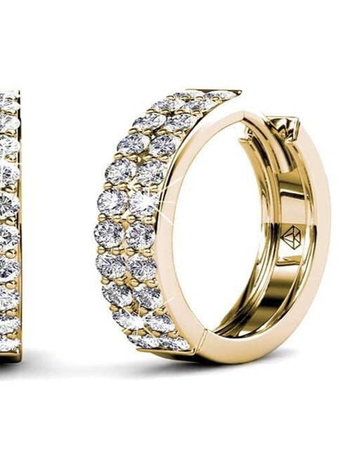 Boucles d'oreilles Glamour - Doré et Cristal - Kiabi