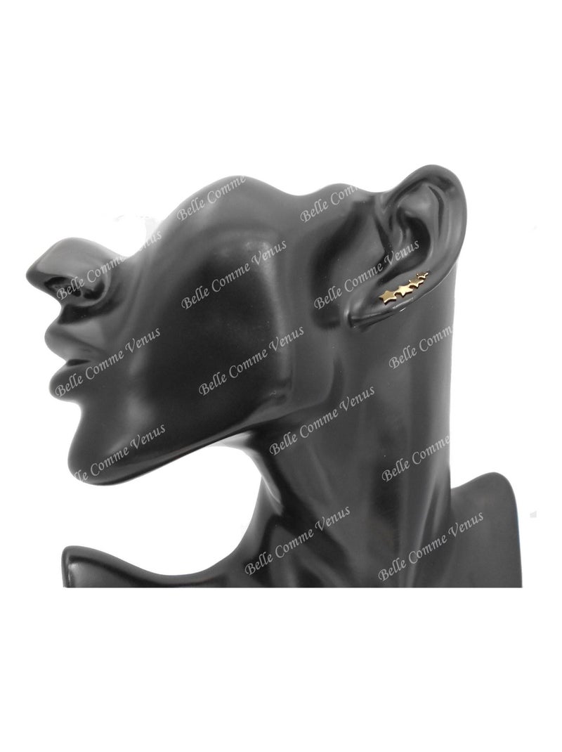 Boucles d'oreilles grimpantes contour de lobe suite d'étoiles Plaqué or 750 3 microns Doré/or - Kiabi