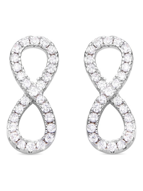 Boucles d'oreilles Infinity de Luxenter finition argentée - Kiabi
