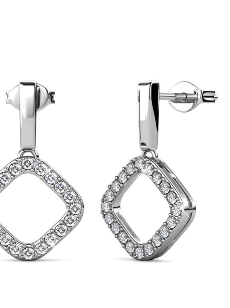 Boucles d'oreilles Irina - Argenté et Cristal Argent - Kiabi