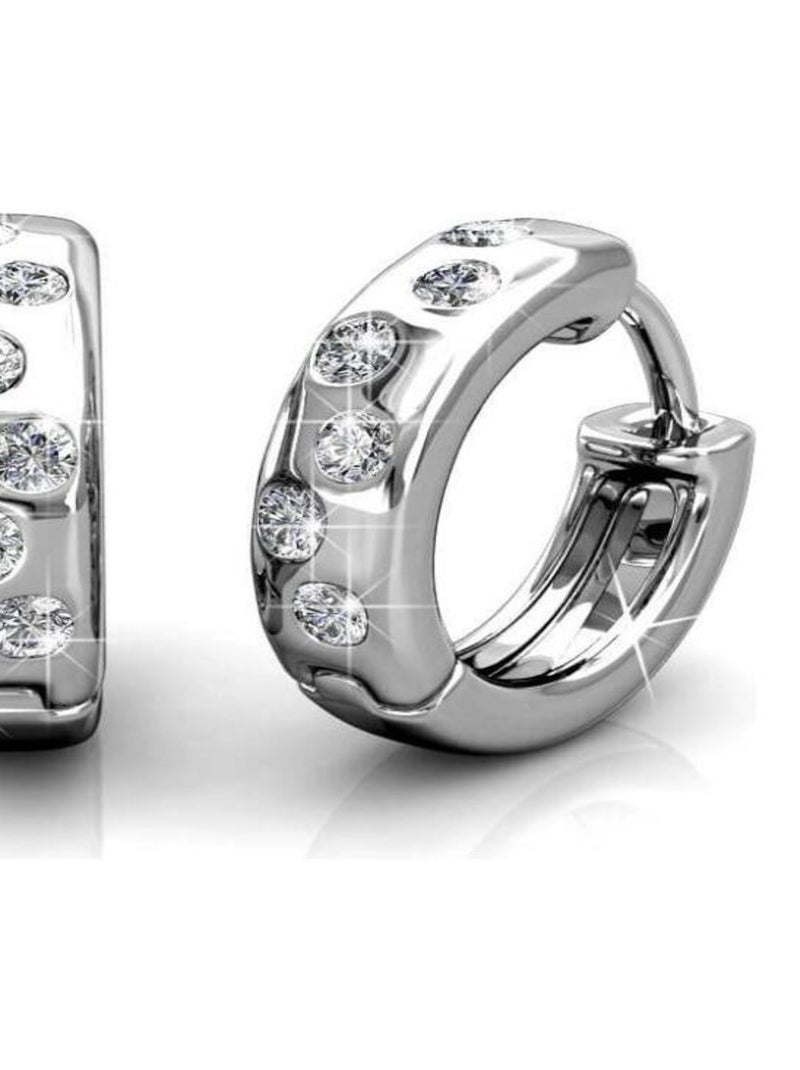 Boucles d'oreilles Joy - Argenté et Cristal Argent - Kiabi