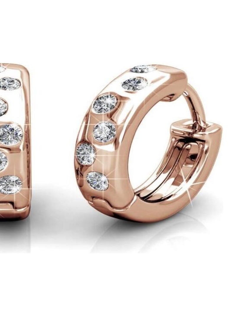 Boucles d'oreilles Joy - Or Rosé et Cristal Transparent - Kiabi