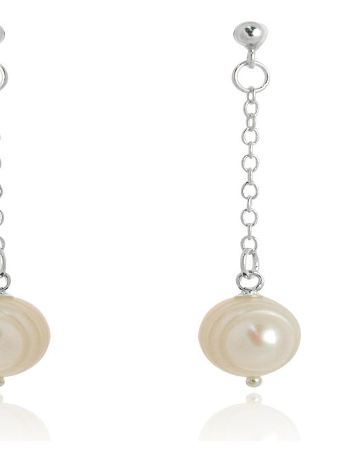 Boucles d'oreilles  kiarik en Argent 925 et Perle blanche finition rhodiée - Kiabi