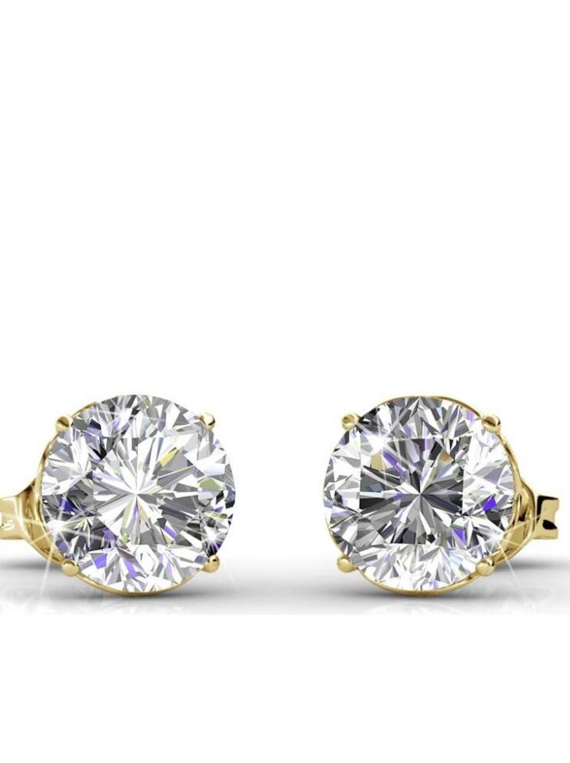 Boucles d'oreilles Kristine - Or et Cristal Doré/or - Kiabi