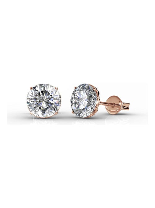 Boucles d'oreilles Kristine - Or Rosé et Cristal - Kiabi