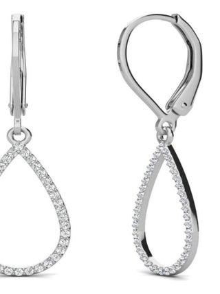 Boucles d'oreilles Laelia Dangling Hoop - Argenté et cristal