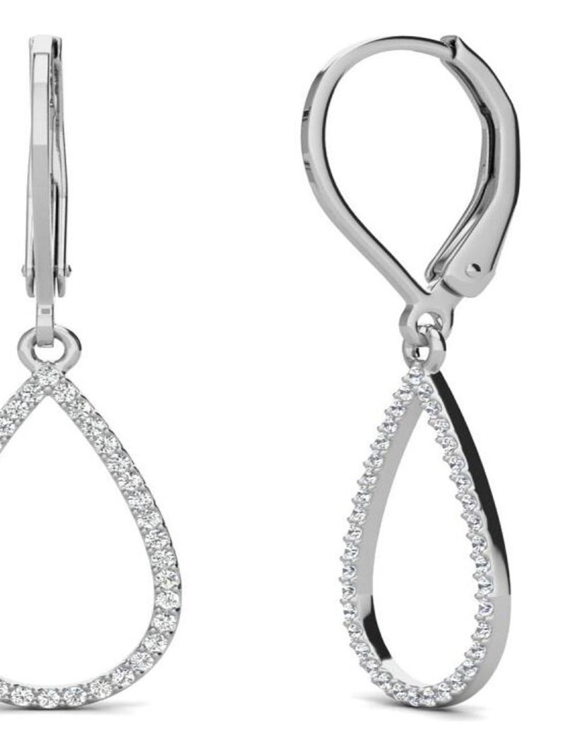 Boucles d'oreilles Laelia Dangling Hoop - Argenté et cristal Argent - Kiabi