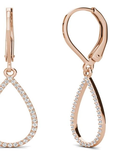 Boucles d'oreilles Laelia Dangling Hoop - Or Rosé et cristal - Kiabi