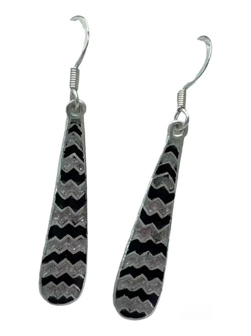 Boucles d'oreilles longues argent et émail, Bijoucolor - Kiabi