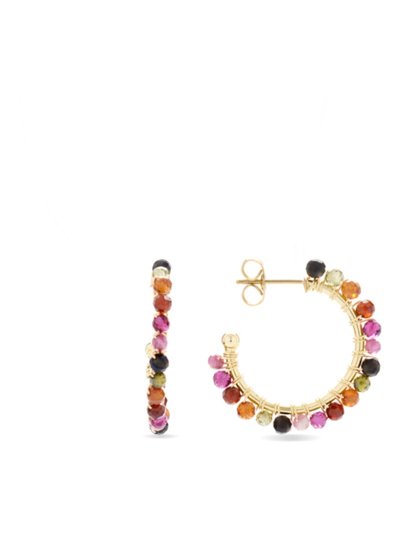Boucles d'oreilles Luxenter Aiel en or jaune 18 carats. Multicolore - Kiabi