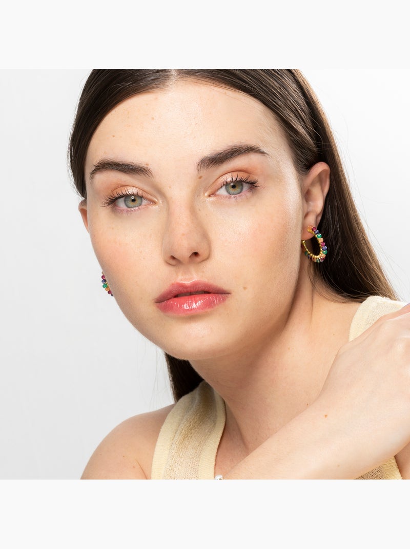 Boucles d'oreilles Luxenter Aiel et plaqué or 18k. Multicolore - Kiabi