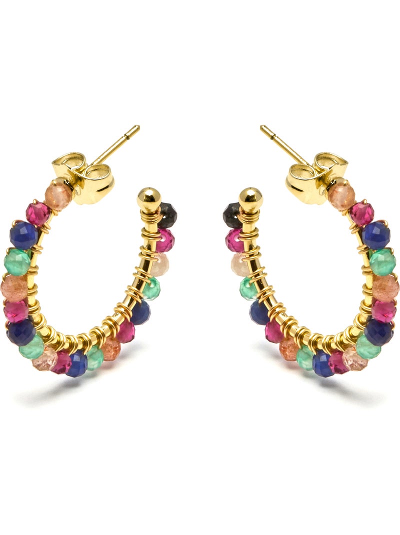Boucles d'oreilles Luxenter Aiel et plaqué or 18k. Multicolore - Kiabi