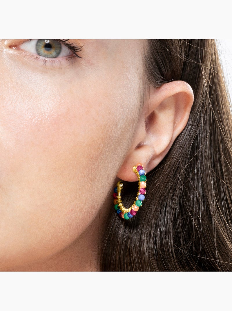 Boucles d'oreilles Luxenter Aiel et plaqué or 18k. Multicolore - Kiabi