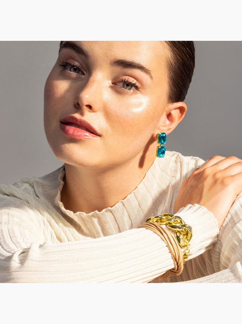 Boucles d'oreilles Luxenter Ankek et plaqué or 18k Bleu - Kiabi