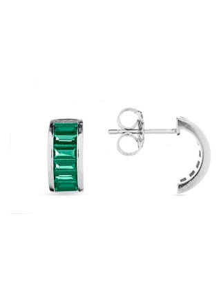 Boucles d'oreilles Luxenter Ardren en argent et émeraude Cz