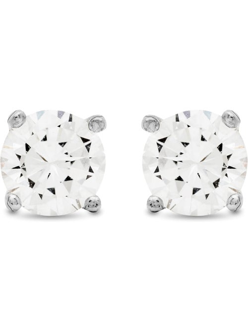 Boucles d'oreilles Luxenter Argent 925 avec Zirconium brillant plaqué Rhodium - Basic - Kiabi