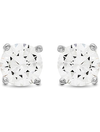 Boucles d'oreilles Luxenter Argent 925 avec Zirconium brillant plaqué Rhodium - Basic