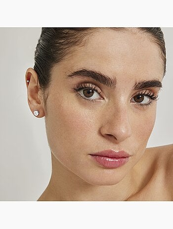 Boucles d'oreilles Luxenter Argent 925 avec Zirconium brillant plaqué Rhodium - Basic