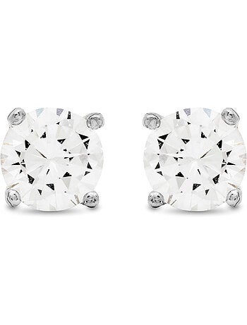 Boucles d'oreilles Luxenter Argent 925 avec Zirconium brillant plaqué Rhodium - Basic