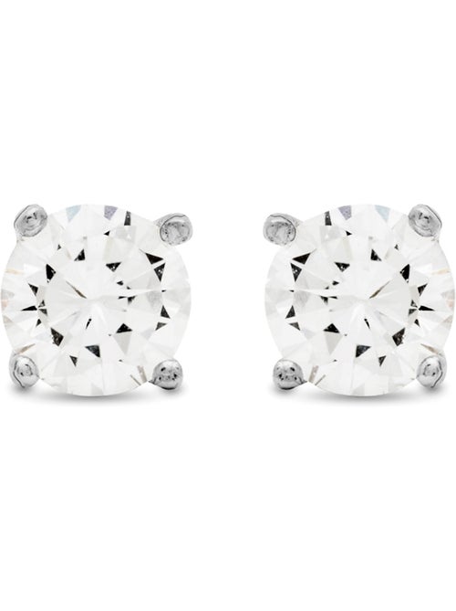 Boucles d'oreilles Luxenter Argent 925 avec Zirconium brillant plaqué Rhodium - Basic - Kiabi