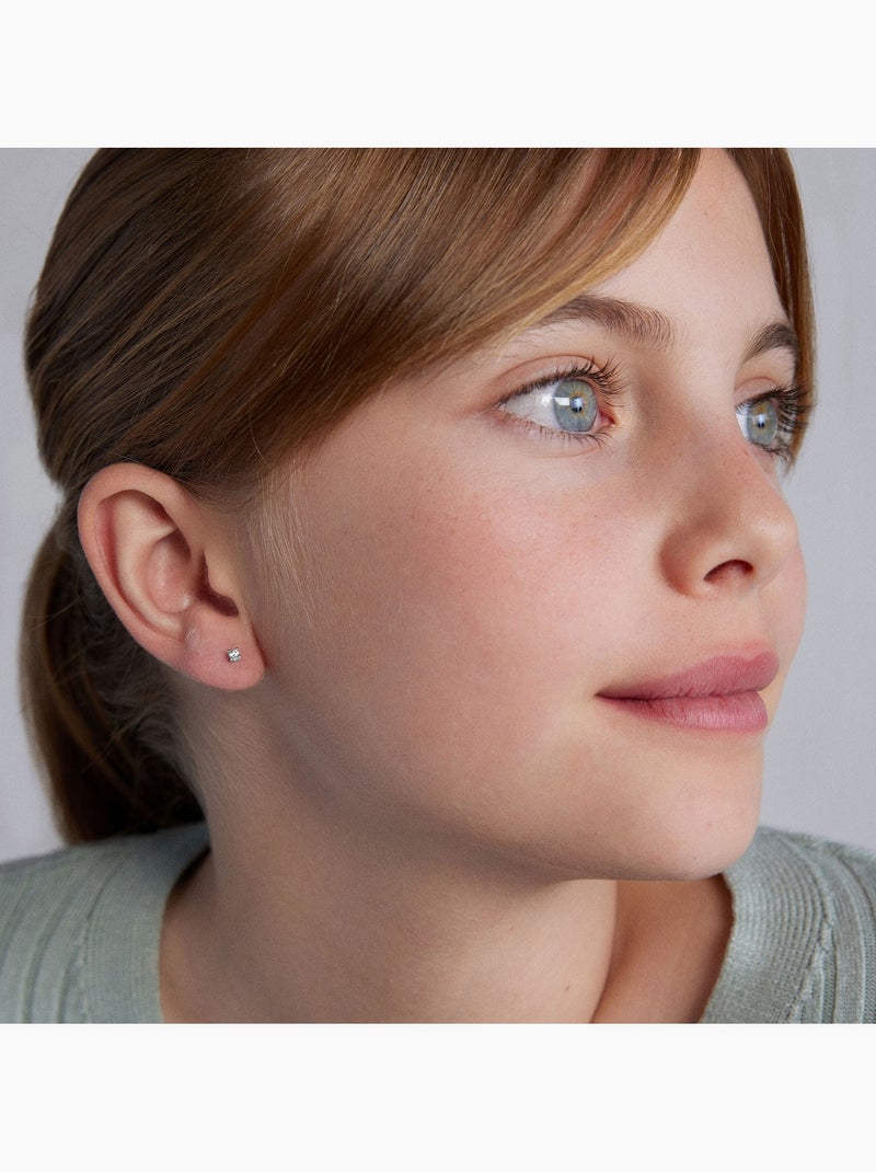 Boucles d'oreilles Luxenter Argent 925 avec Zirconium brillant plaqué Rhodium - Basic Argent - Kiabi