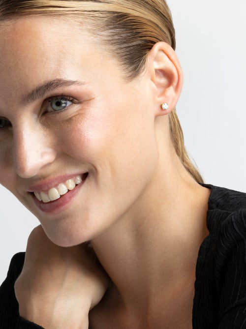 Boucles d'oreilles Luxenter Argent 925 avec Zirconium brillant plaqué Rhodium - Basic - Kiabi